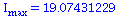 I[max] = 19.07431229