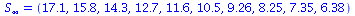 S[infinity] = (17.1, 15.8, 14.3, 12.7, 11.6, 10.5, 9.26, 8.25, 7.35, 6.38)