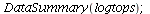 DataSummary(logtops); 1