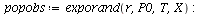 `assign`(popobs, exporand(r, P0, T, X)); -1
