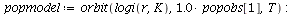 `assign`(popmodel, orbit(logi(r, K), `+`(`*`(1.0, `*`(popobs[1]))), T)); -1