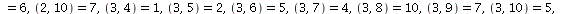 `assign`(B, Matrix(10, 10, {(1, 2) = 2, (1, 3) = 1, (1, 4) = 2, (1, 5) = 6, (1, 6) = 2, (1, 7) = 2, (1, 8) = 4, (1, 9) = 5, (1, 10) = 4, (2, 3) = 4, (2, 4) = 1, (2, 5) = 3, (2, 6) = 3, (2, 7) = 4, (2,...