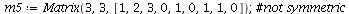 `assign`(m5, Matrix(3, 3, [1, 2, 3, 0, 1, 0, 1, 1, 0])); 1