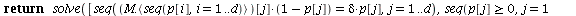 `assign`(equi, proc (M, delta) local d; description 