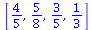 [`/`(4, 5), `/`(5, 8), `/`(3, 5), `/`(1, 3)]