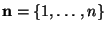$\mathbf{n}=\{1,\ldots ,n\}$