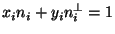 $x_in_i+y_in_i^{\perp}=1$