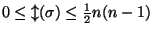 $0\leq\mathcal{l}(\sigma)\leq\frac{1}{2}n(n-1)$